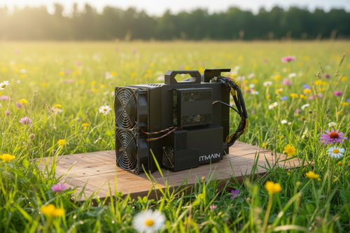 Antminer S19 K Pro in Peaceful Meadow